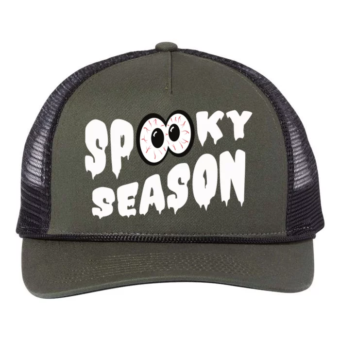 Spooky Season Crazy Eyes Halloween Retro Rope Trucker Hat Cap