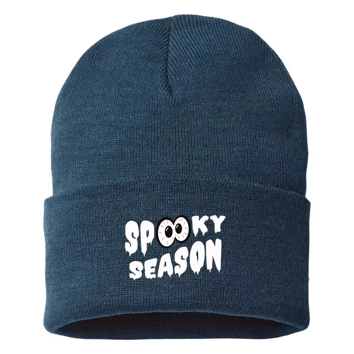 Spooky Season Crazy Eyes Halloween Sustainable Knit Beanie