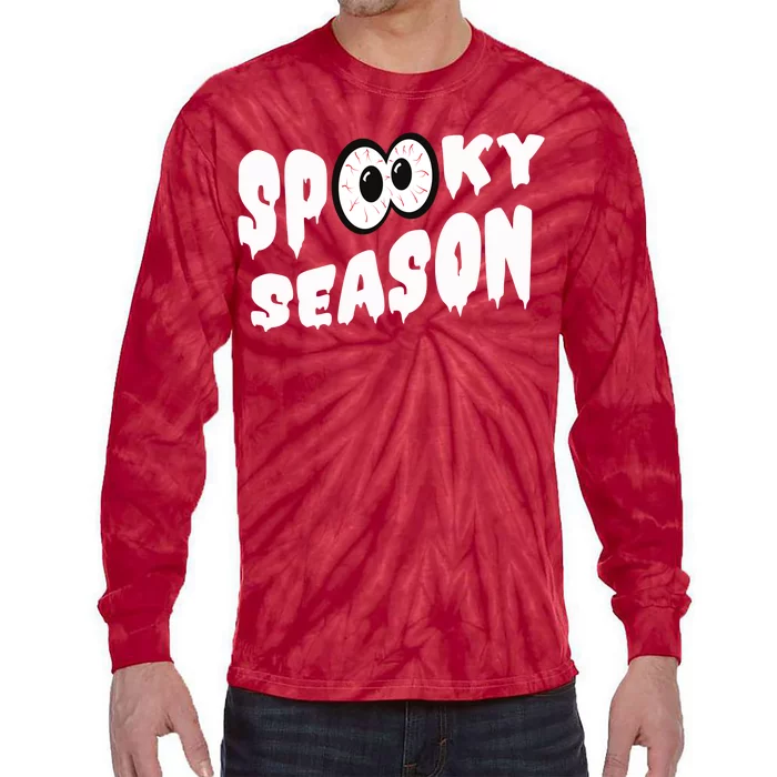 Spooky Season Crazy Eyes Halloween Tie-Dye Long Sleeve Shirt