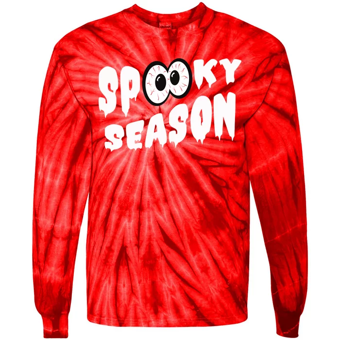 Spooky Season Crazy Eyes Halloween Tie-Dye Long Sleeve Shirt