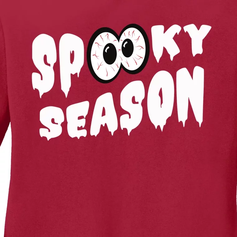 Spooky Season Crazy Eyes Halloween Ladies Long Sleeve Shirt