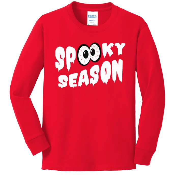 Spooky Season Crazy Eyes Halloween Kids Long Sleeve Shirt