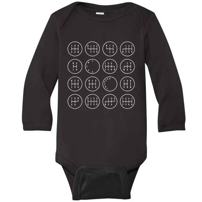 Stick Shift Car Lover Manuals Transmission Gearbox Baby Long Sleeve Bodysuit