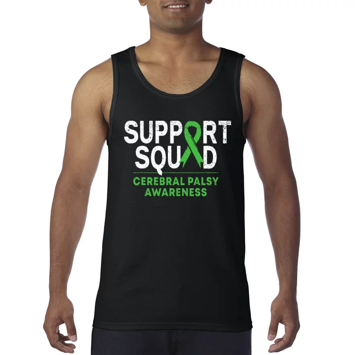 Support Squad Cerebral Palsy Awareness Month Cp Green Ribbon Tank Top