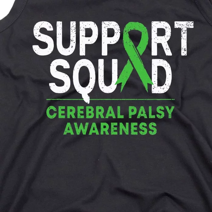 Support Squad Cerebral Palsy Awareness Month Cp Green Ribbon Tank Top