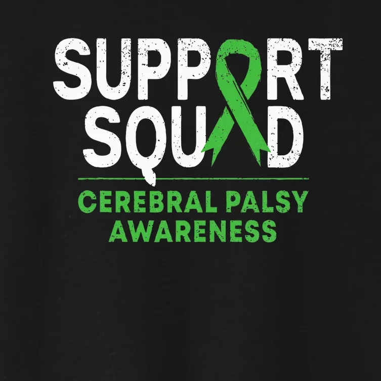 Support Squad Cerebral Palsy Awareness Month Cp Green Ribbon Women's Crop Top Tee