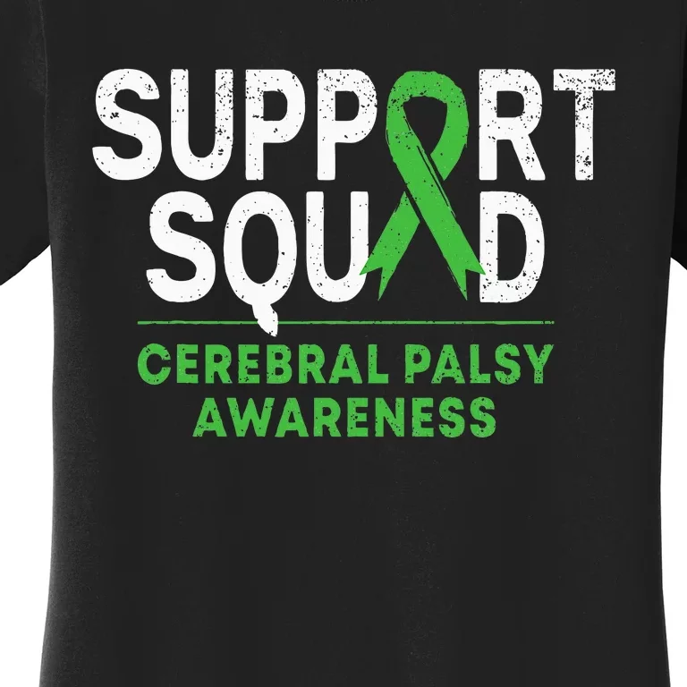 Support Squad Cerebral Palsy Awareness Month Cp Green Ribbon Women's T-Shirt