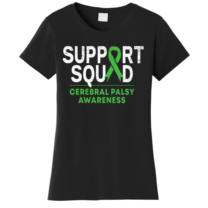 Support Squad Cerebral Palsy Awareness Month Cp Green Ribbon Women's T-Shirt