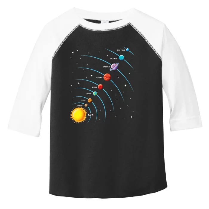 Solar System Colorful Space Planets Educational Toddler Fine Jersey T-Shirt