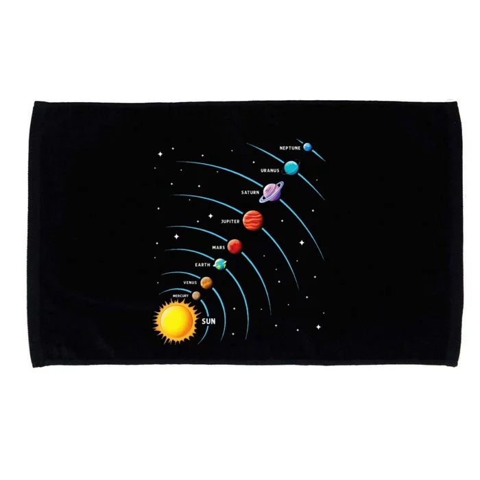 Solar System Colorful Space Planets Educational Microfiber Hand Towel