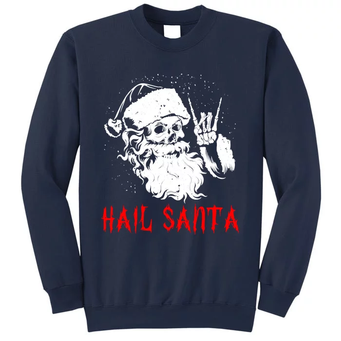 Sleigher Santa Claus Metal Christmas Rock On Hail Santa Sweatshirt