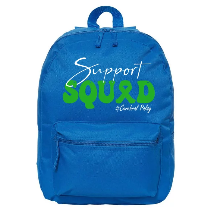 Support Squad Cerebral Palsy Awareness Green Ribbon Cute Gift 16 in Basic Backpack