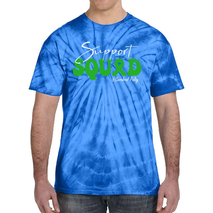 Support Squad Cerebral Palsy Awareness Green Ribbon Cute Gift Tie-Dye T-Shirt