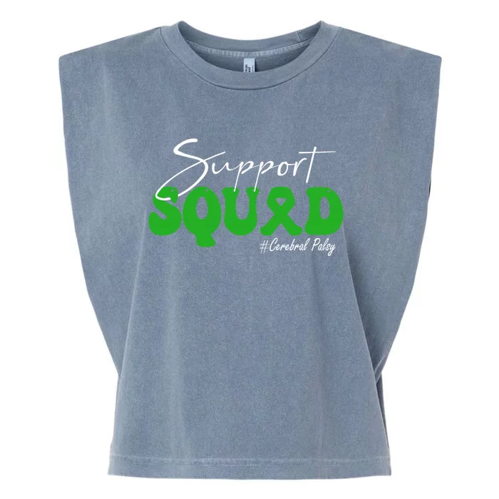 Support Squad Cerebral Palsy Awareness Green Ribbon Cute Gift Garment-Dyed Women's Muscle Tee