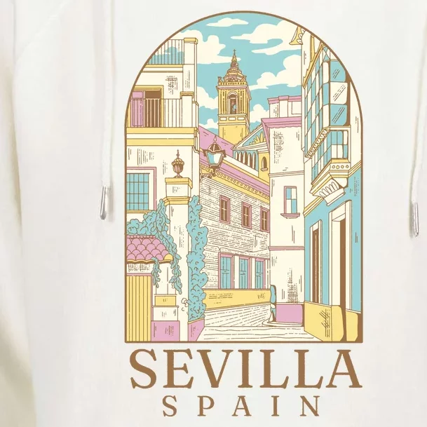 Sevilla Spain City Womens Funnel Neck Pullover Hood