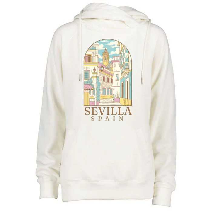 Sevilla Spain City Womens Funnel Neck Pullover Hood