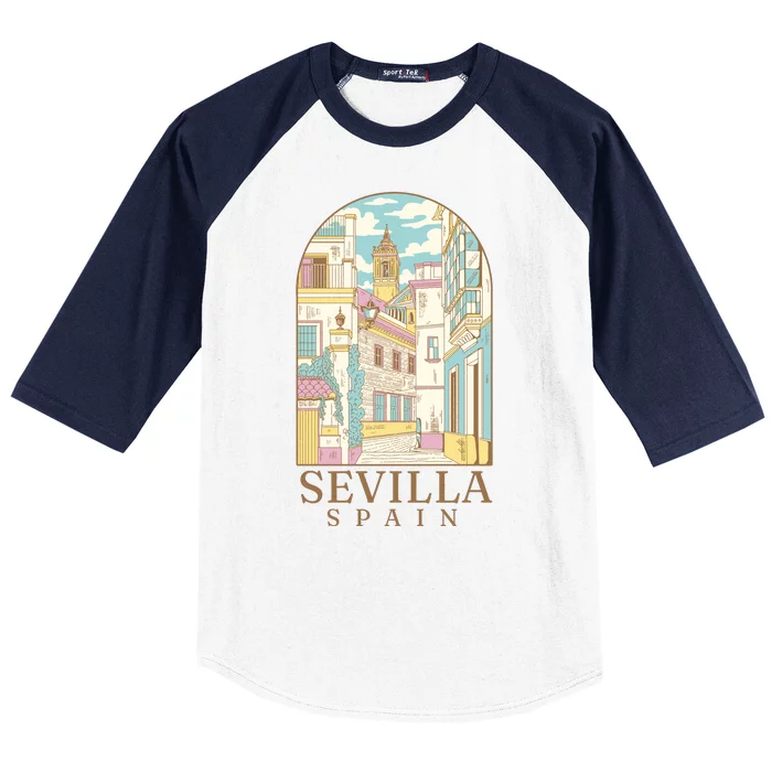 Sevilla Spain City Baseball Sleeve Shirt