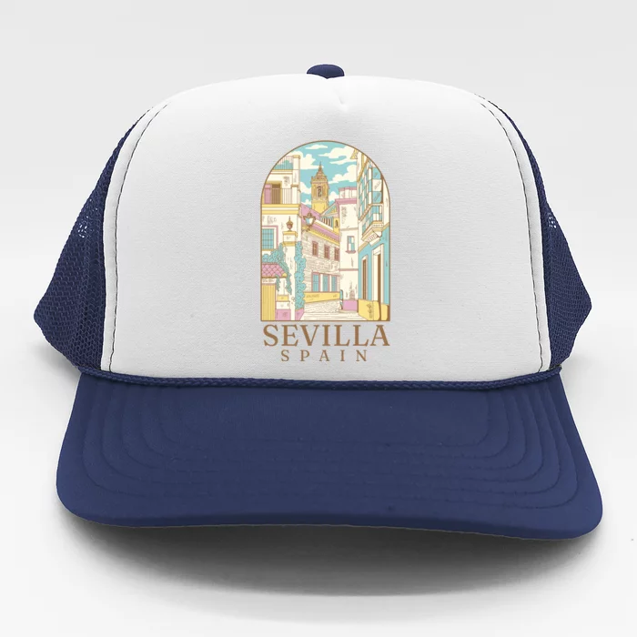 Sevilla Spain City Trucker Hat