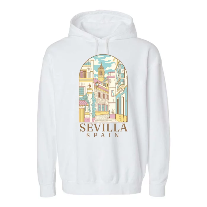 Sevilla Spain City Garment-Dyed Fleece Hoodie