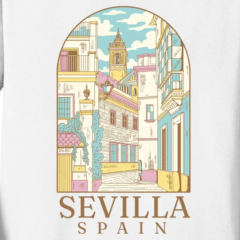 Sevilla Spain City Kids Long Sleeve Shirt