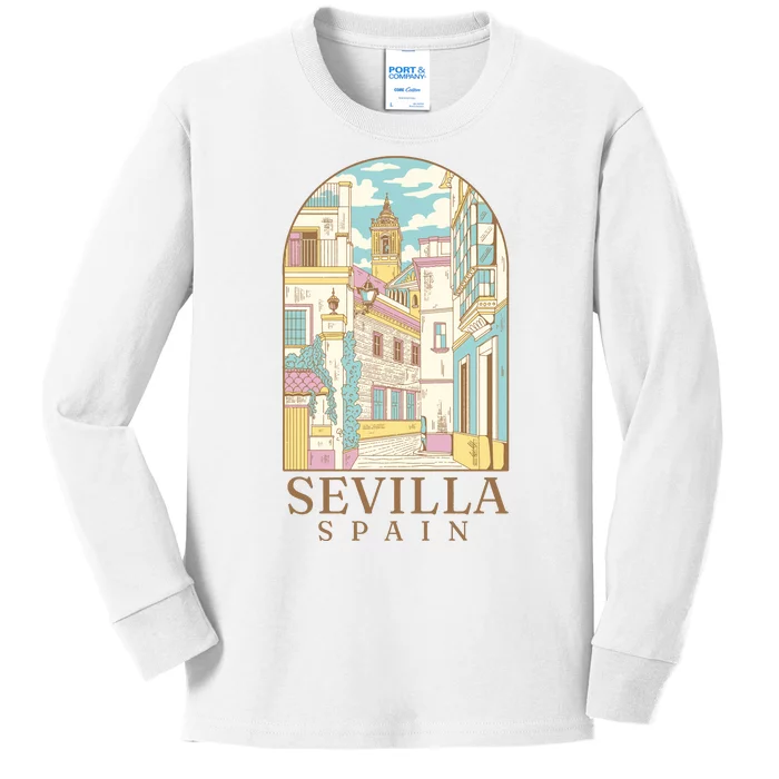 Sevilla Spain City Kids Long Sleeve Shirt