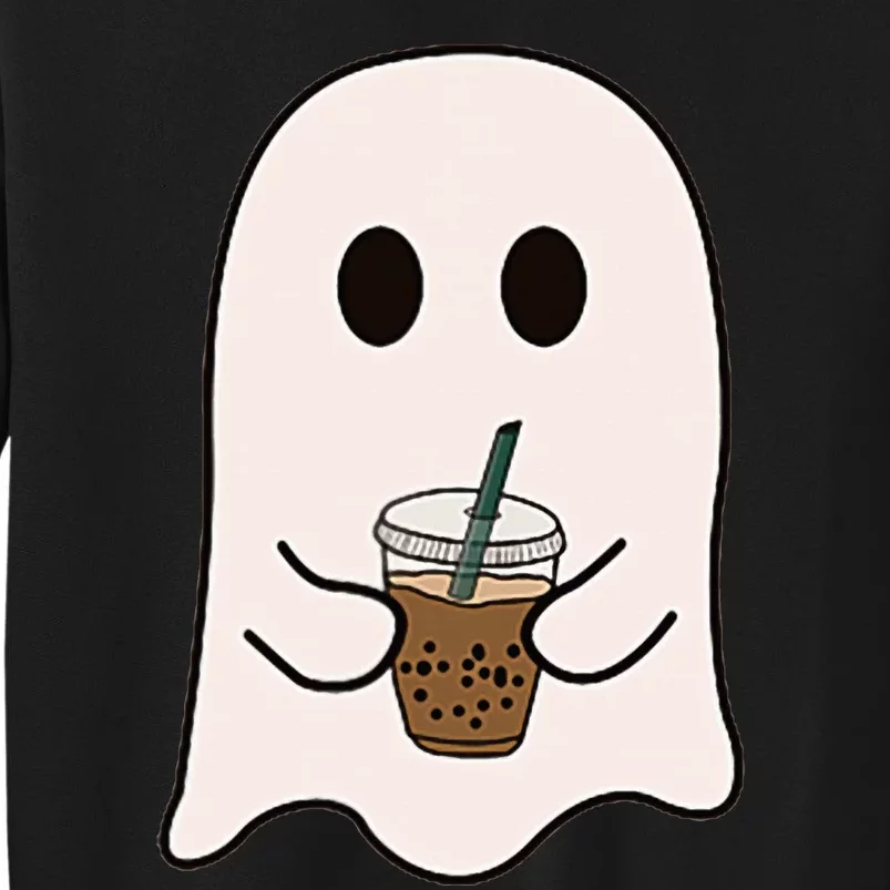 Spooky Season Cute Little Ghost Ice Coffee Halloween Costume Sweatshirt