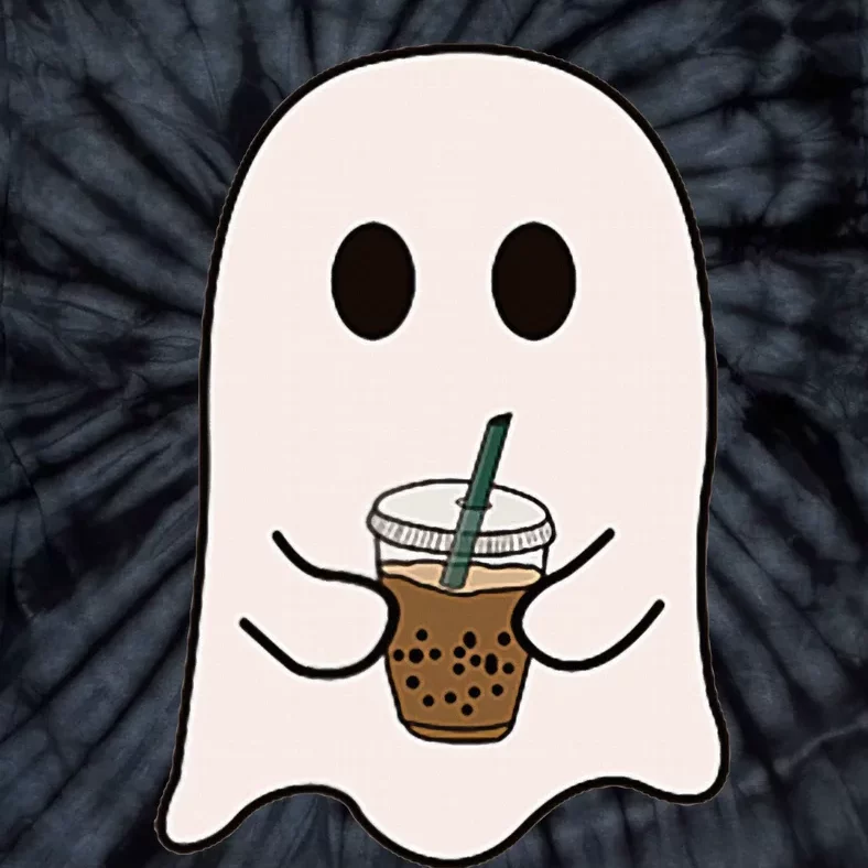 Spooky Season Cute Little Ghost Ice Coffee Halloween Costume Tie-Dye T-Shirt