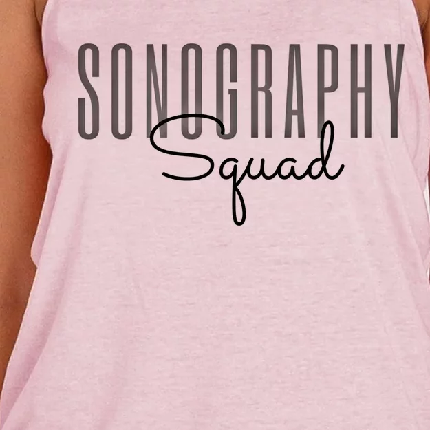 Sonography Squad Cardiac Sonographer Radiology Tech Vascular Gift Women's Knotted Racerback Tank