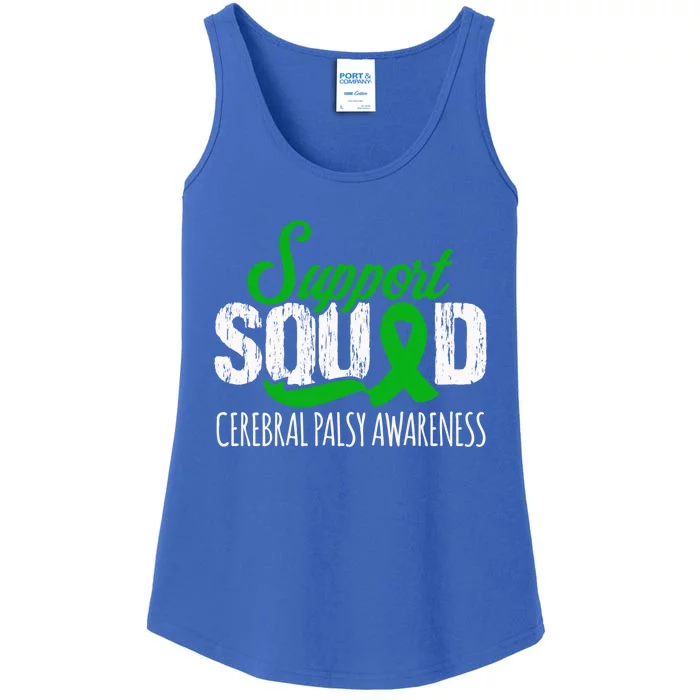 Support Squad Cerebral Palsy Awareness Green Ribbon Cute Gift Ladies Essential Tank