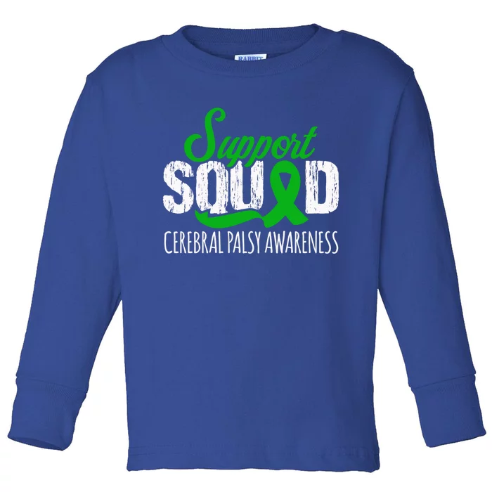 Support Squad Cerebral Palsy Awareness Green Ribbon Cute Gift Toddler Long Sleeve Shirt