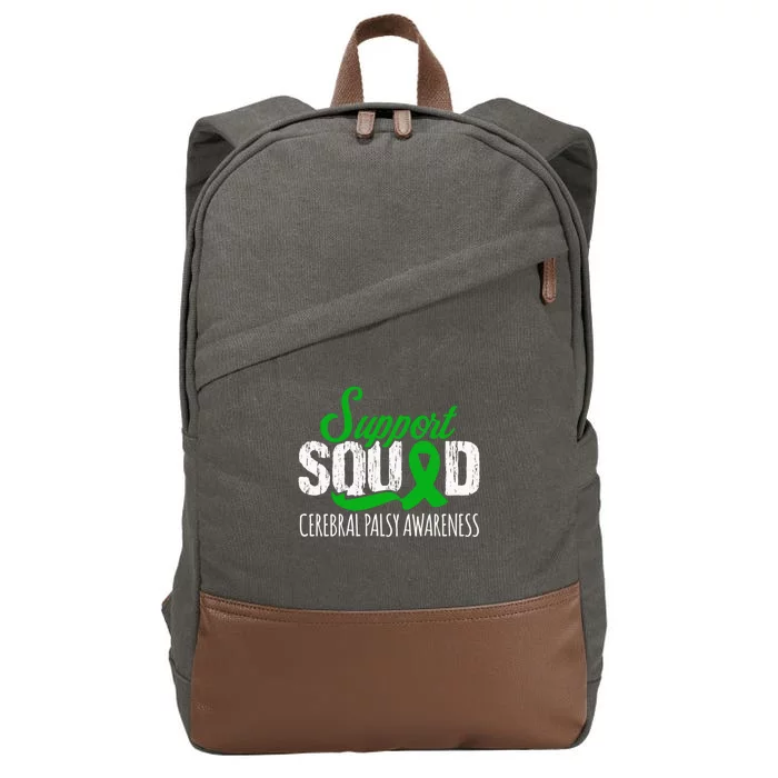 Support Squad Cerebral Palsy Awareness Green Ribbon Cute Gift Cotton Canvas Backpack