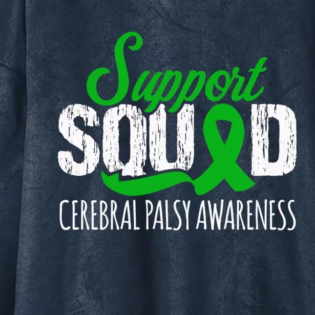 Support Squad Cerebral Palsy Awareness Green Ribbon Cute Gift Hooded Wearable Blanket