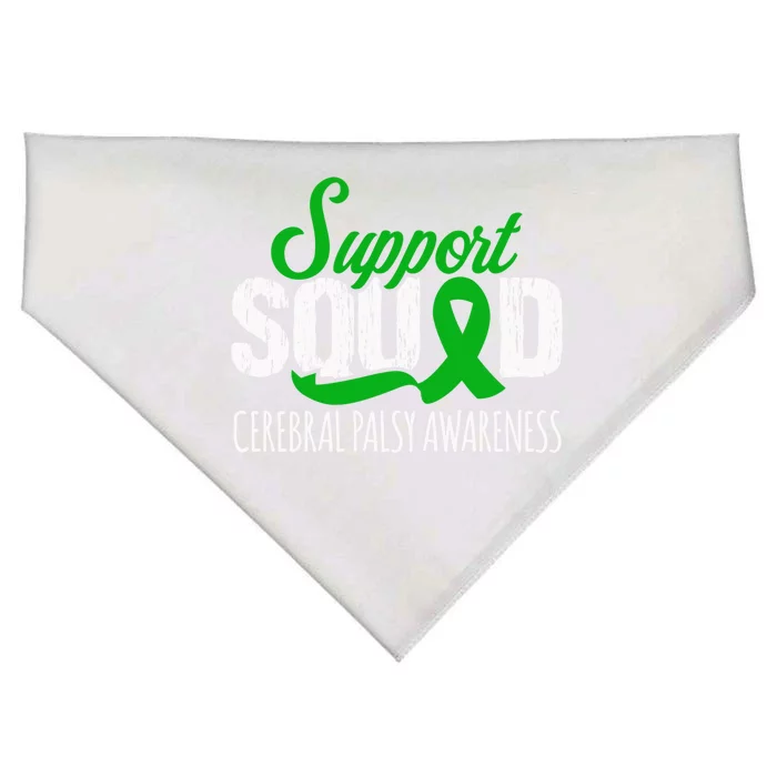 Support Squad Cerebral Palsy Awareness Green Ribbon Cute Gift USA-Made Doggie Bandana