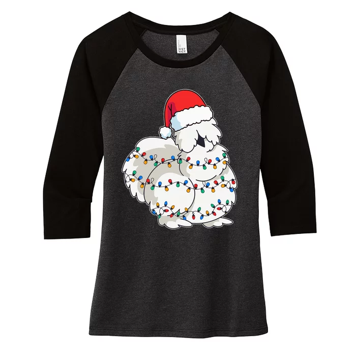 Silkie Silky Chicken Funny Christmas Women's Tri-Blend 3/4-Sleeve Raglan Shirt