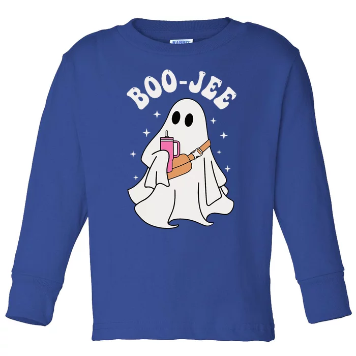 Spooky Season Cute Ghost Halloween Costume Boujee BooJee Toddler Long Sleeve Shirt