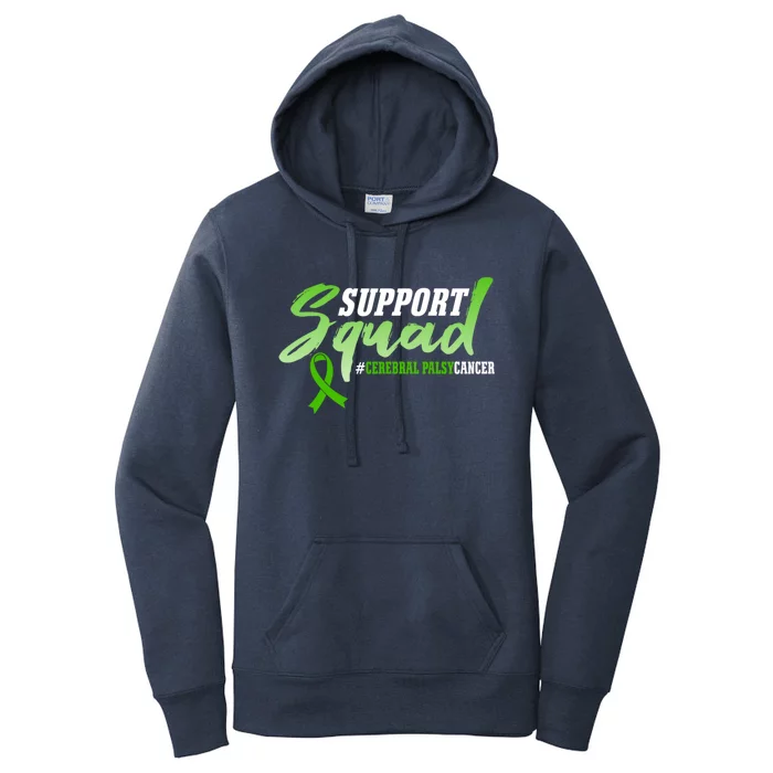 Support Squad Cerebral Palsy Cancer Survivors Ribbon Gift Women's Pullover Hoodie