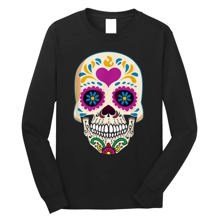 Sugar Skull Calavera Day Of The Dead Dia De Los Muertos Long Sleeve Shirt