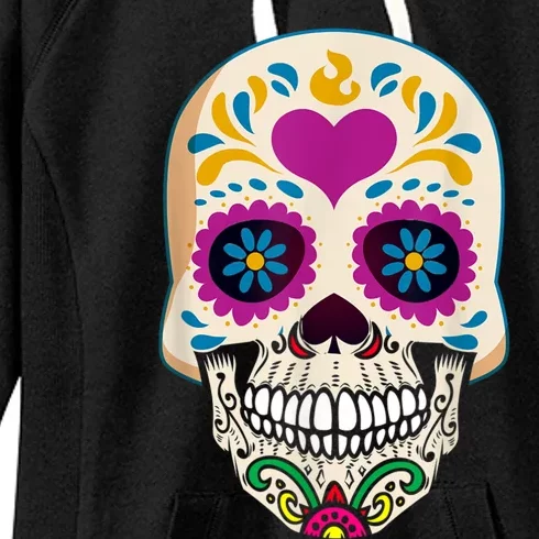 Sugar Skull Calavera Day Of The Dead Dia De Los Muertos Women's Fleece Hoodie