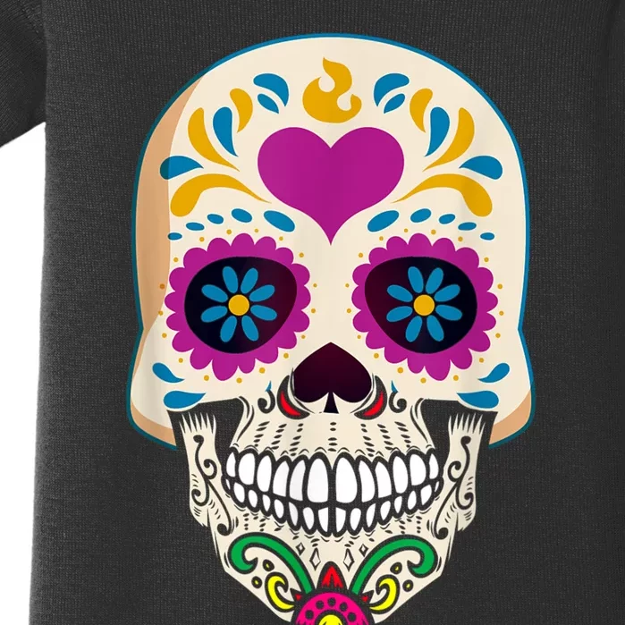 Sugar Skull Calavera Day Of The Dead Dia De Los Muertos Baby Bodysuit