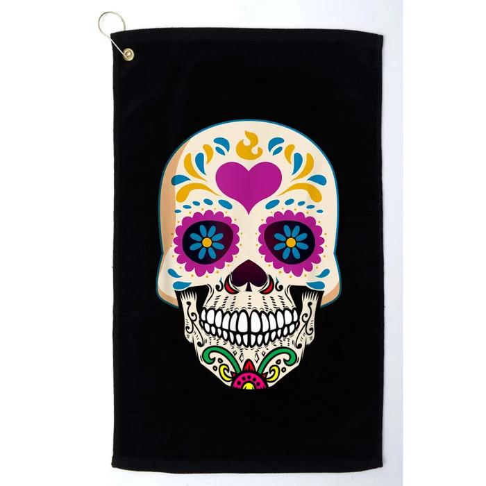 Sugar Skull Calavera Day Of The Dead Dia De Los Muertos Platinum Collection Golf Towel