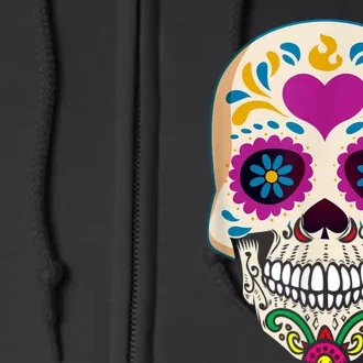 Sugar Skull Calavera Day Of The Dead Dia De Los Muertos Full Zip Hoodie