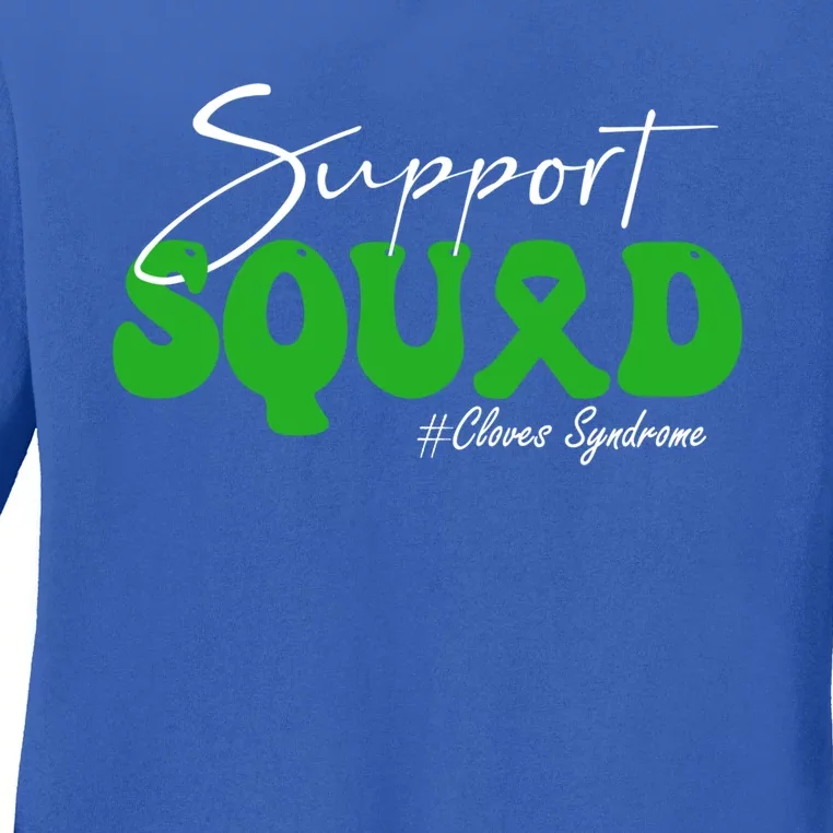 Support Squad Cloves Syndrome Awareness Gift Green Ribbon Cool Gift Ladies Long Sleeve Shirt