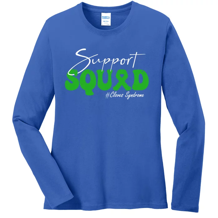 Support Squad Cloves Syndrome Awareness Gift Green Ribbon Cool Gift Ladies Long Sleeve Shirt