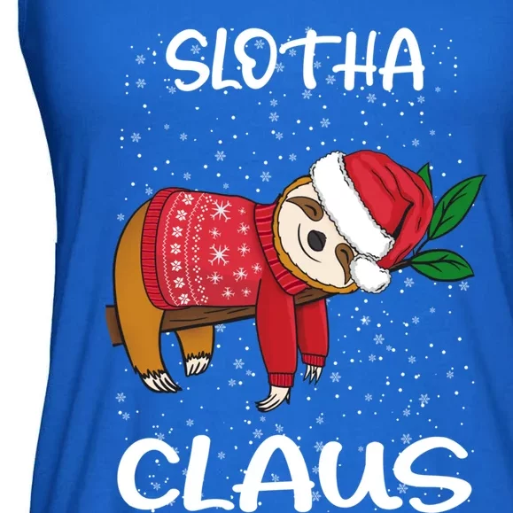 Sloth Santa Claus Merry Slothmas Santa Sloth Slotha Claus Cute Gift Ladies Essential Flowy Tank