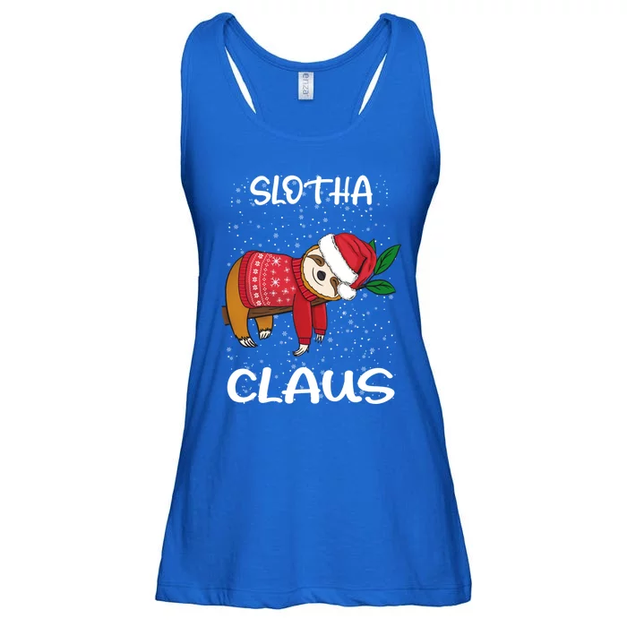 Sloth Santa Claus Merry Slothmas Santa Sloth Slotha Claus Cute Gift Ladies Essential Flowy Tank