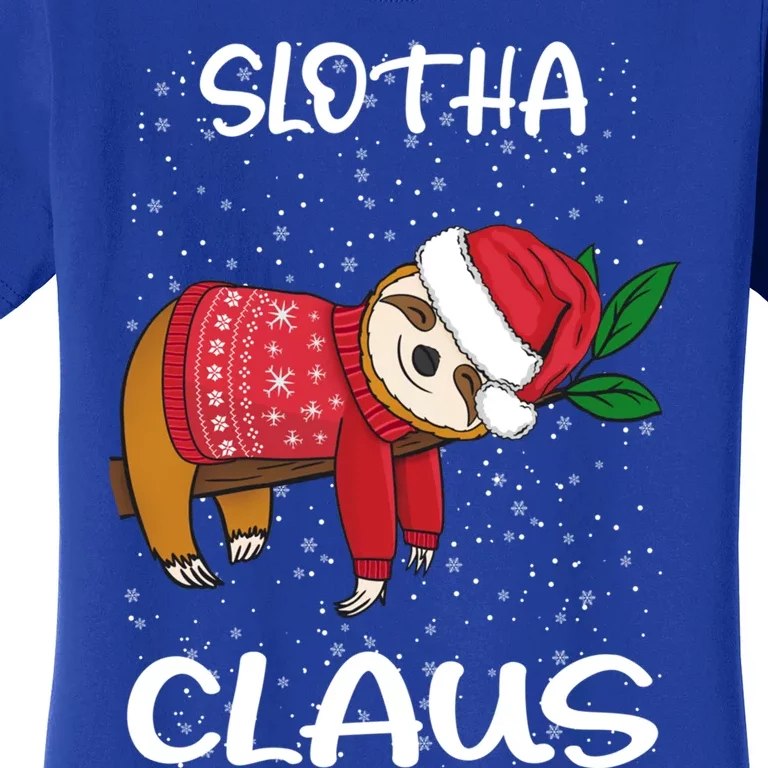 Sloth Santa Claus Merry Slothmas Santa Sloth Slotha Claus Cute Gift Women's T-Shirt