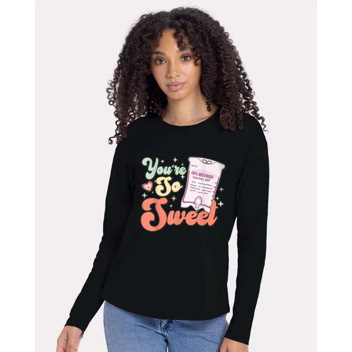 So Sweet Cute Heart Funny ICU ER Nurse Happy Valentines Day Womens Cotton Relaxed Long Sleeve T-Shirt