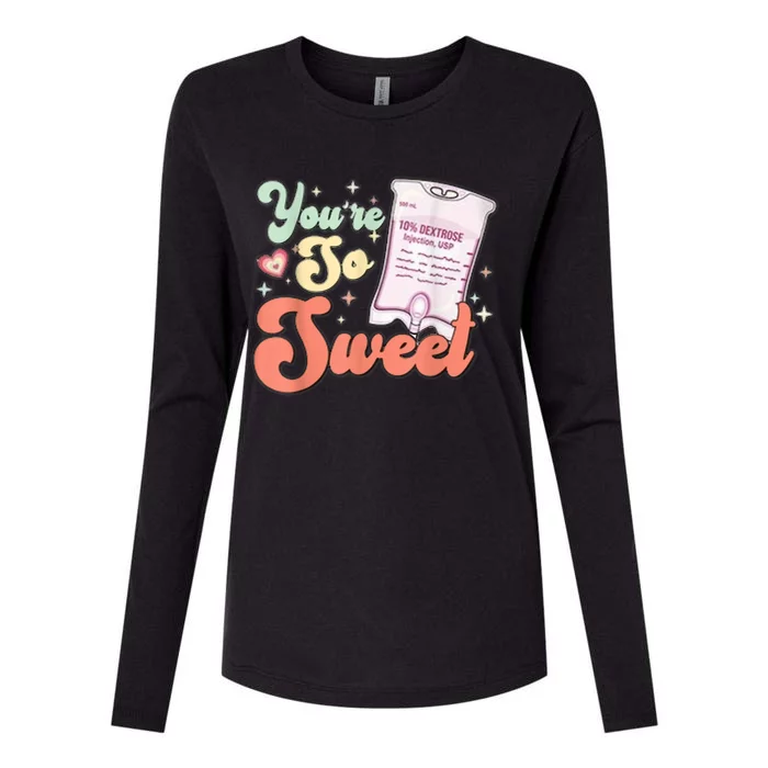 So Sweet Cute Heart Funny ICU ER Nurse Happy Valentines Day Womens Cotton Relaxed Long Sleeve T-Shirt