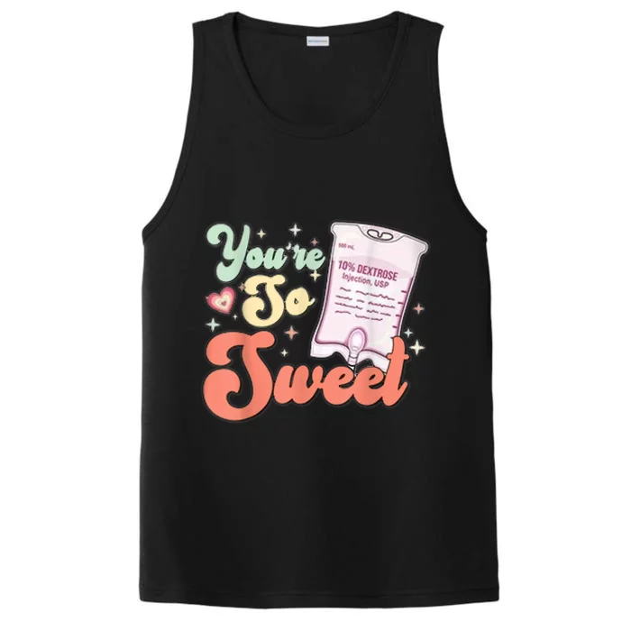 So Sweet Cute Heart Funny ICU ER Nurse Happy Valentines Day Performance Tank