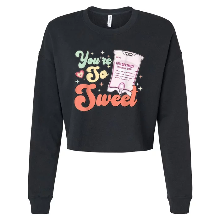 So Sweet Cute Heart Funny ICU ER Nurse Happy Valentines Day Cropped Pullover Crew